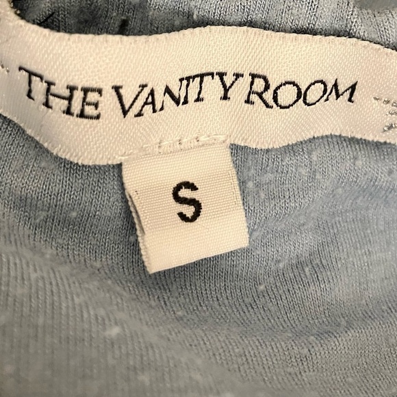 The Vanity Room Rayon Dusty Blue Strapless Maxi Sz Small - Picture 3 of 6